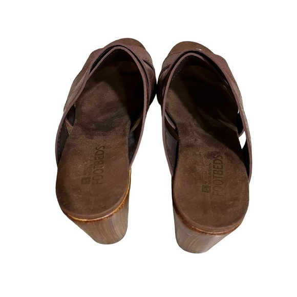 White Mountain Alive Platform Sandal Womens 10M Brown Clog Slip On Shoes - Picture 8 of 10